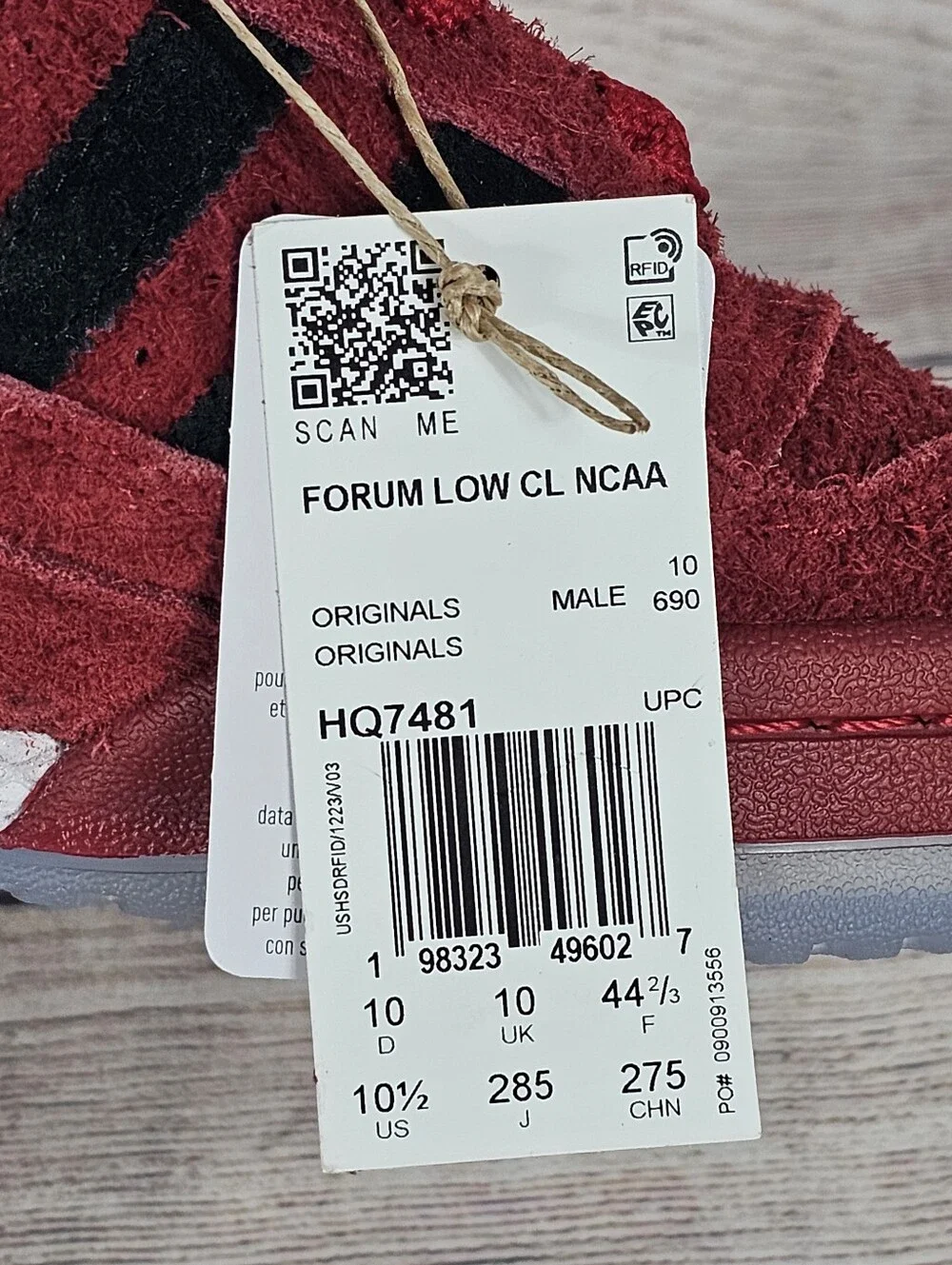 Adidas Forum Low x NCAA 'NC State 2025 Red Shoes Sneakers HQ7481 size 10.5 NWOB